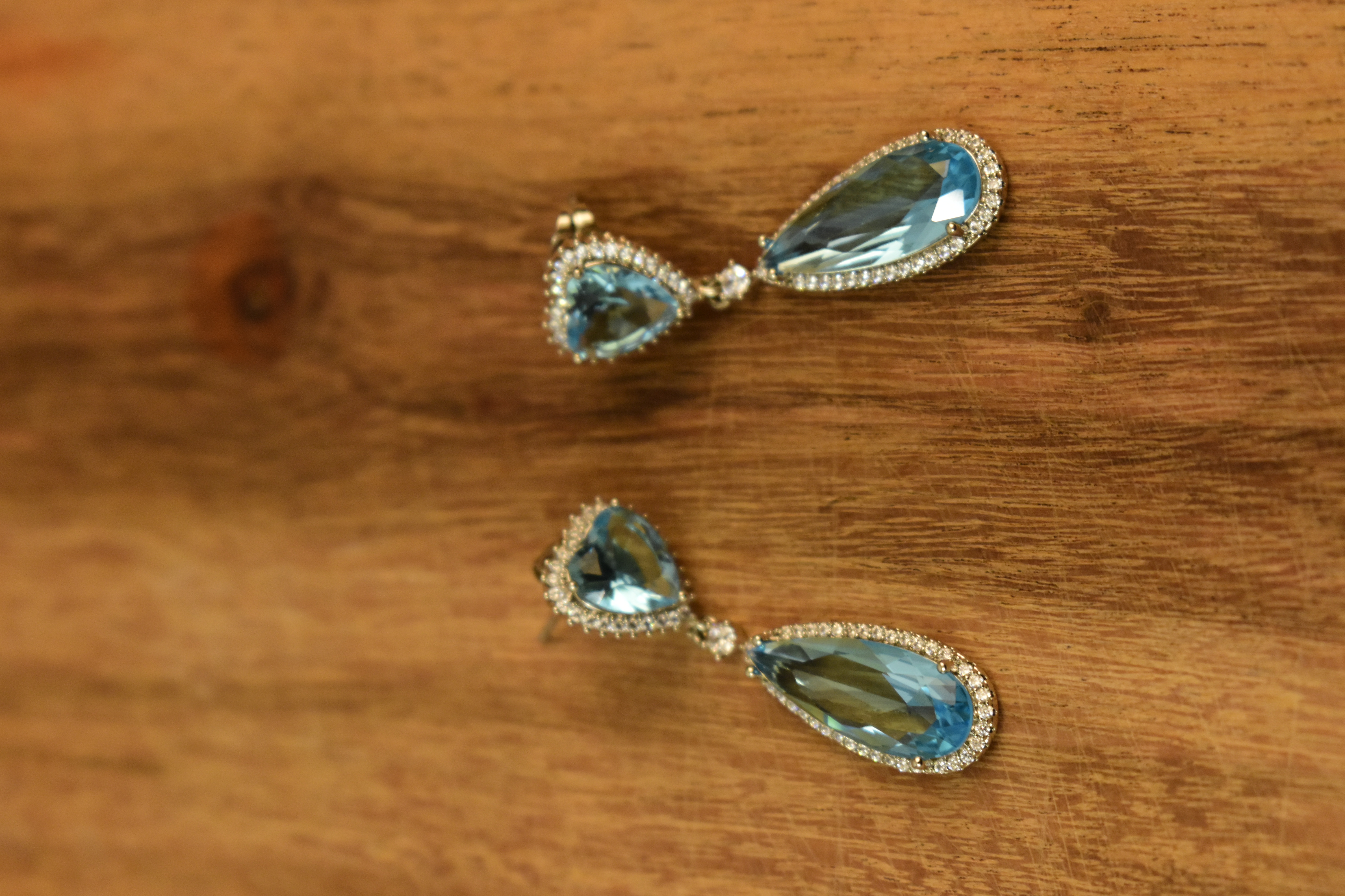 ARETES CUBIC CIRCONIA AZUL - ARUA