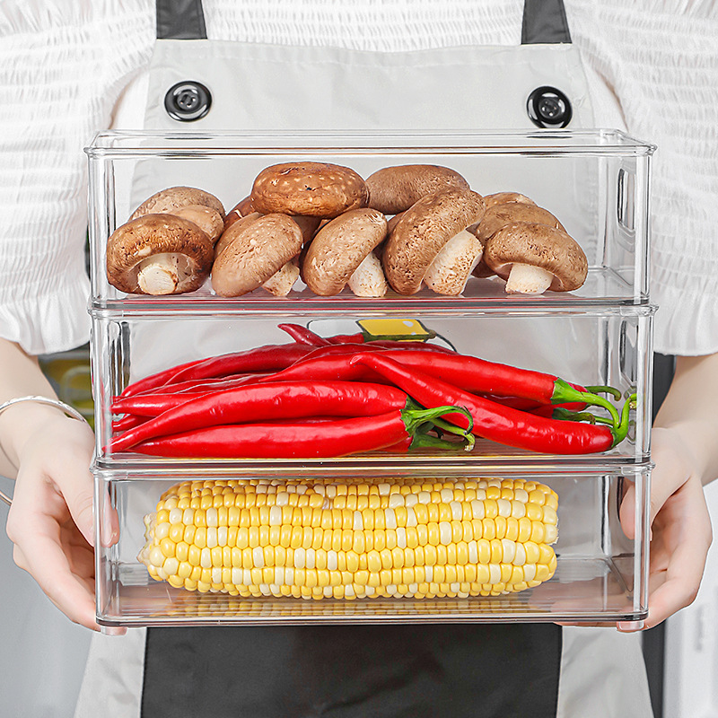 Clear Plastic Fridge Storage Organizer Bin