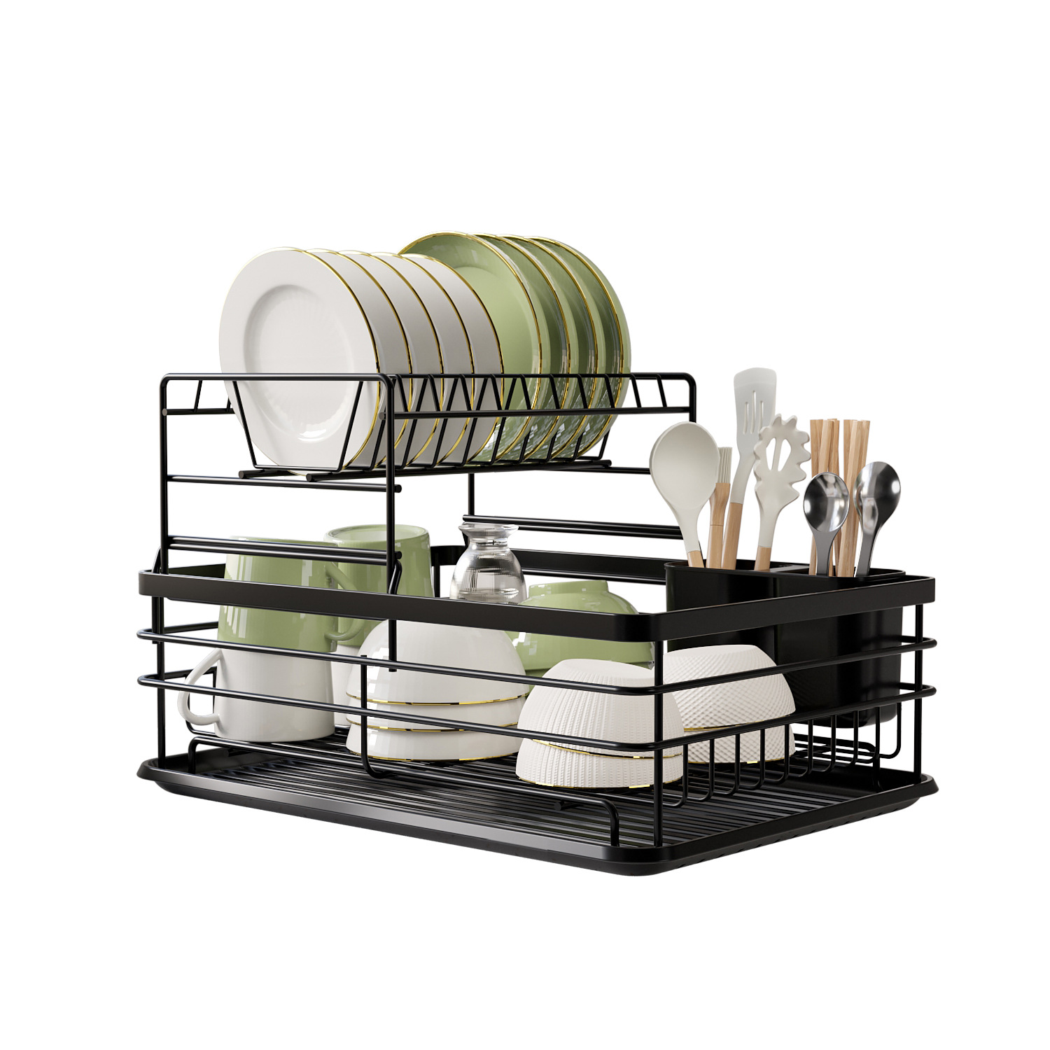 Two-Tier Dish Drying Rack