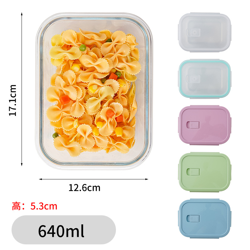 Stackable Glass Food Storage Containers with air hole lid