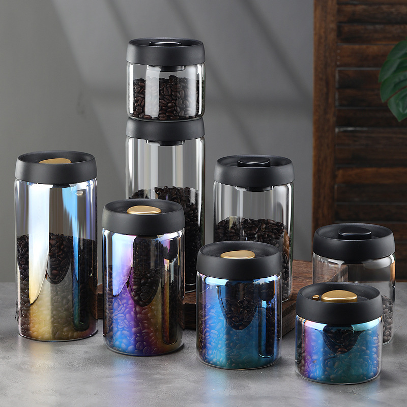 Glass Storage Canisters with vacuum Lid