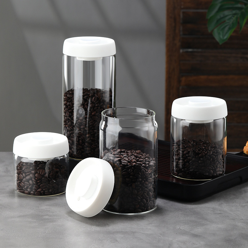 Glass Storage Canisters with vacuum Lid