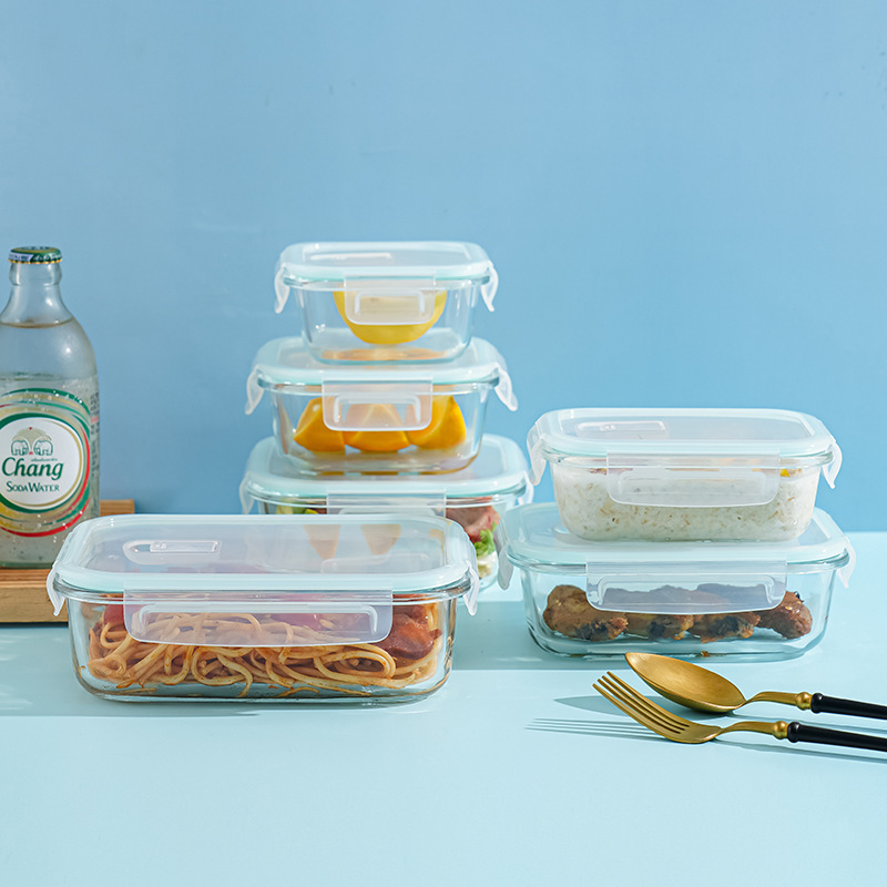 Stackable Glass Food Storage Containers with air hole lid