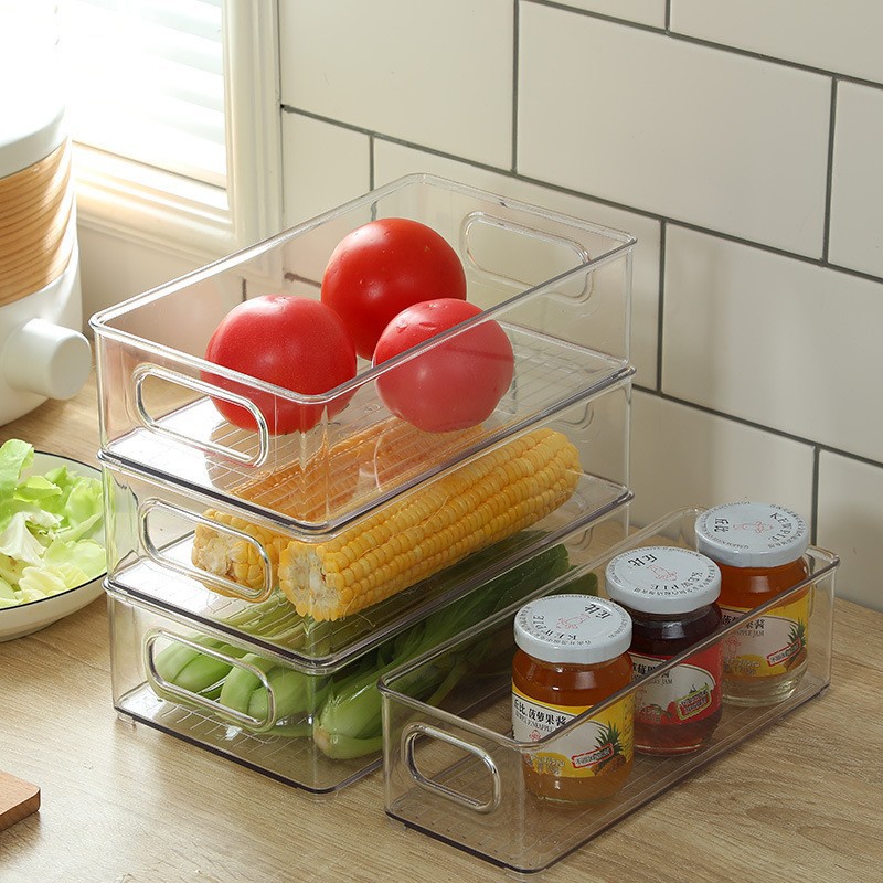 Clear Plastic Fridge Storage Organizer Bin