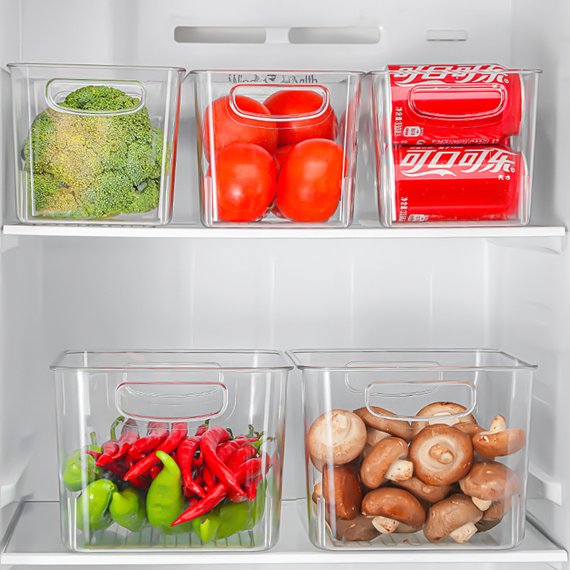 Clear plastic Storage Bins fridge organizer boxes