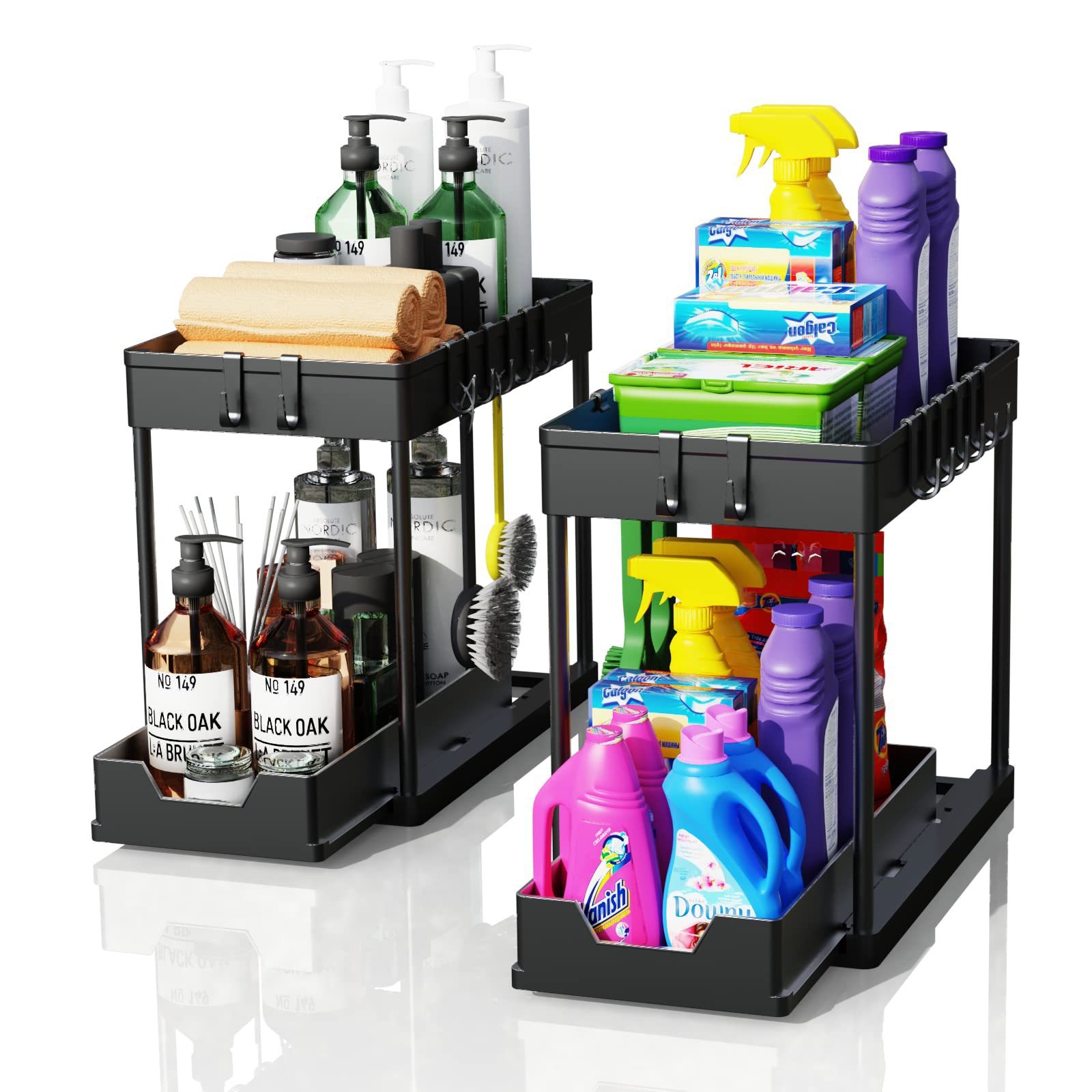 Multi-tier Storage undersink Organizer bathroom Rack