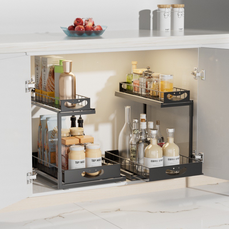 Two-Tier Metal Storage Rack undersink organizer