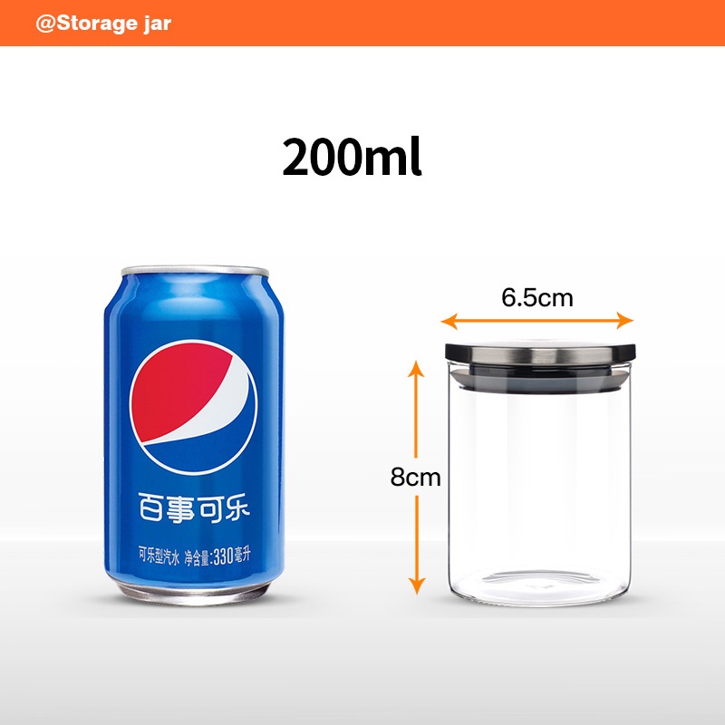 Glass Storage Jars with Stainless Steel Lid