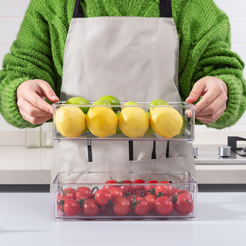Clear Stackable Refrigerator fridge Organizer Bins pack set