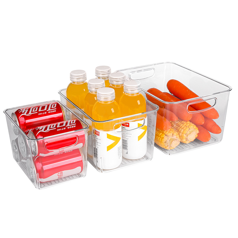 Clear plastic Storage Bins fridge organizer boxes