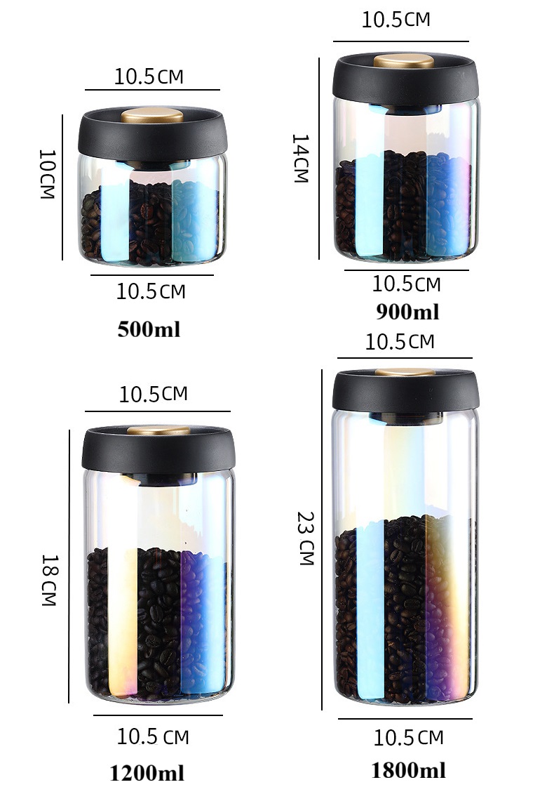 Glass Storage Canisters with vacuum Lid