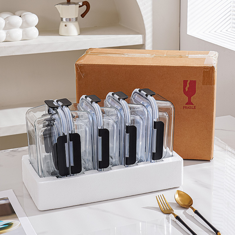 Glass Food Storage Containers set with Lockable Lid