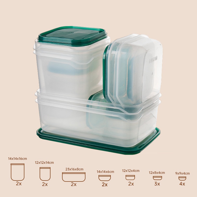 Cheap Plastic Food Storage Containers 17 pieces set