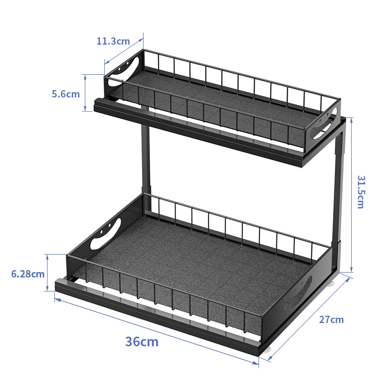 Two-Tier Metal Storage Rack undersink organizer