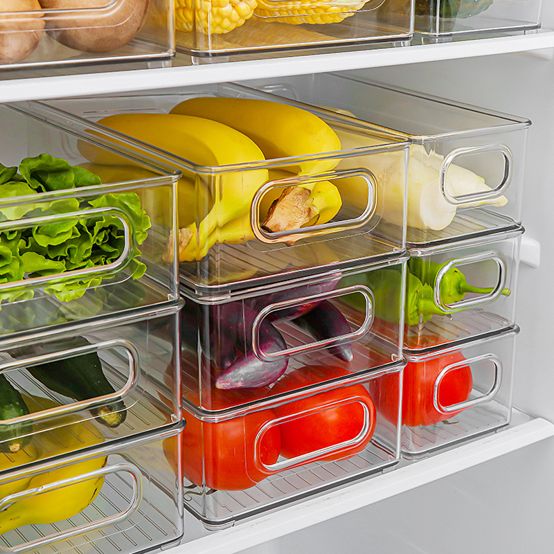 Clear Plastic Fridge Storage Organizer Bin