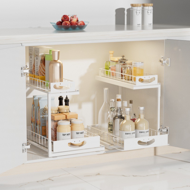 Two-Tier Metal Storage Rack undersink organizer