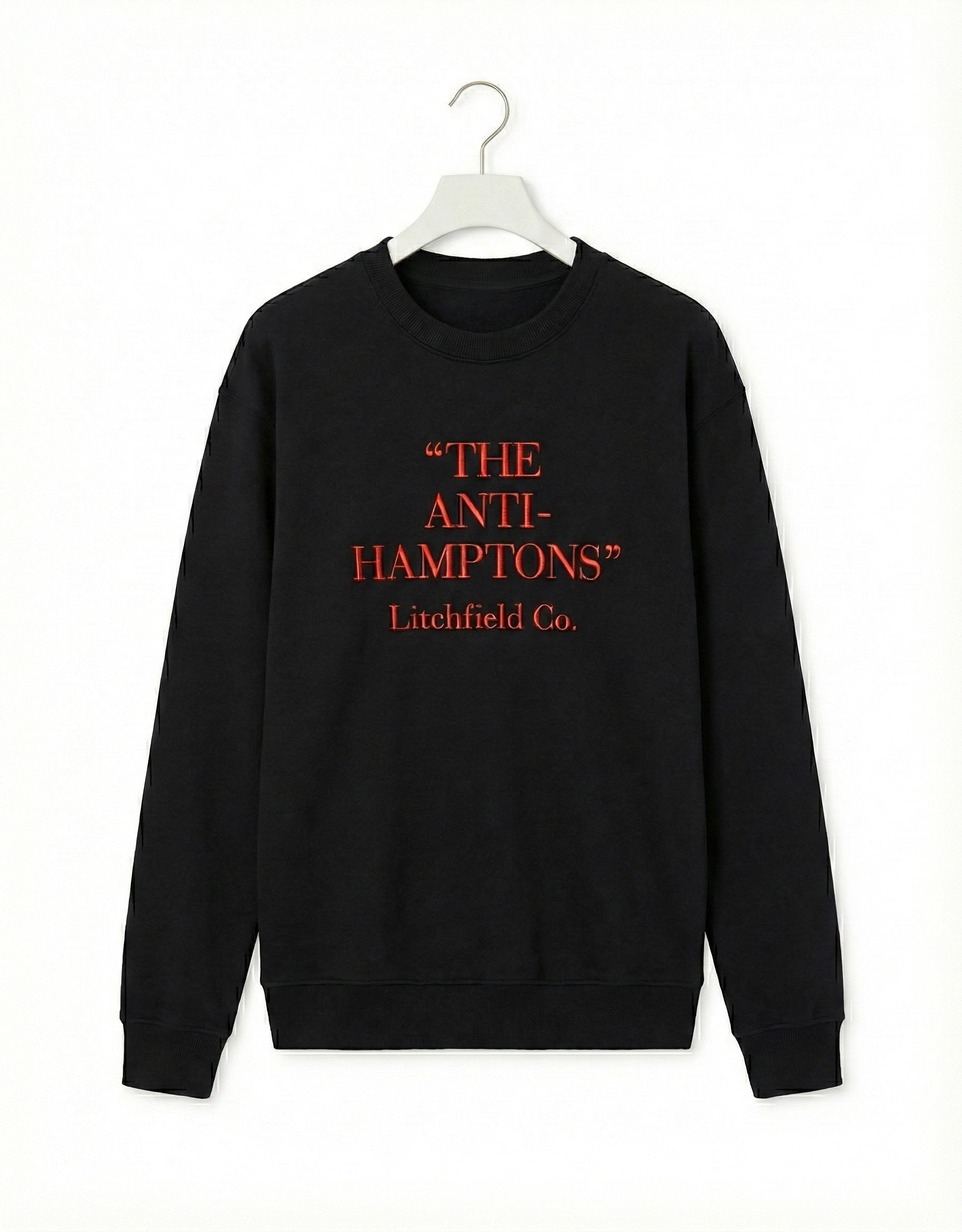 "Anti-Hamptons" ™ Crewneck Sweatshirt Black