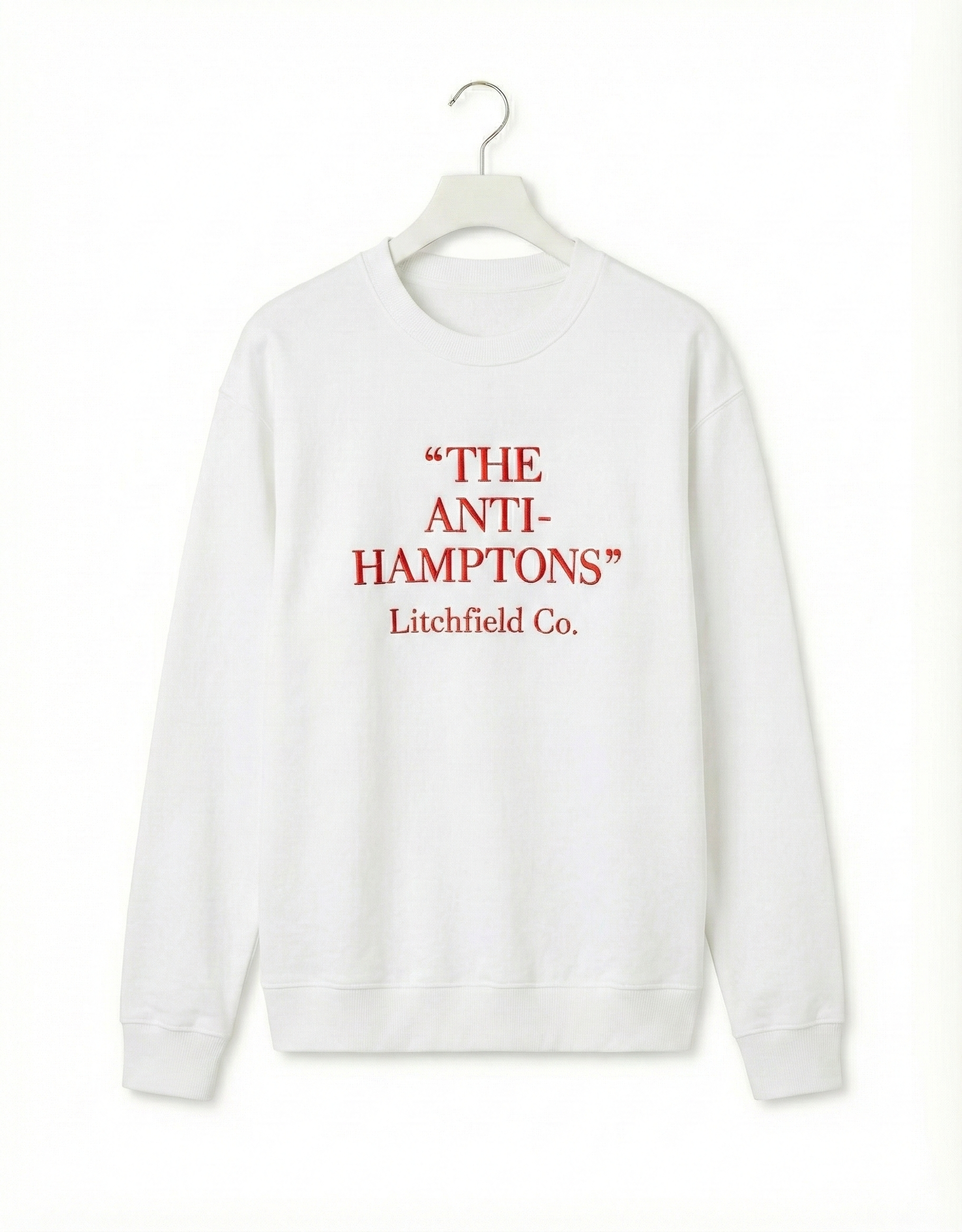 "Anti-Hamptons" ™ Crewneck Sweatshirt White