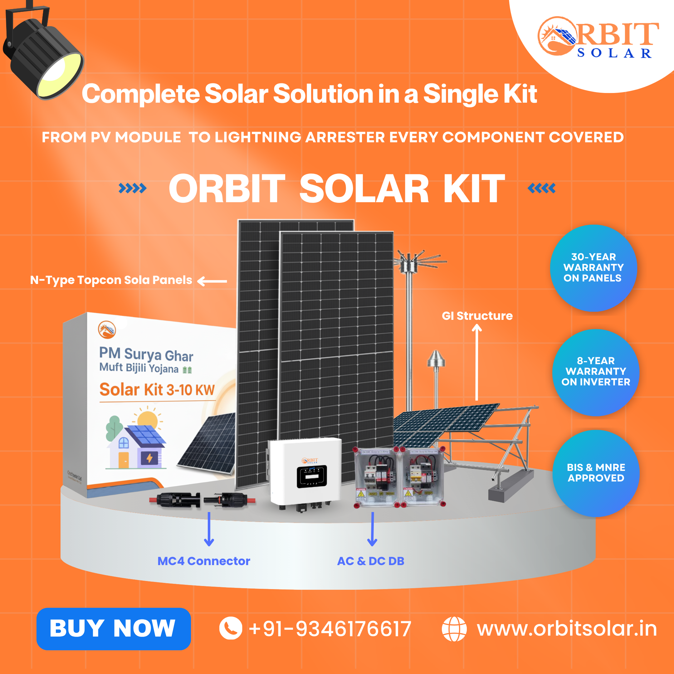 Orbit Complete Solar Kit (3KW–10KW) | All-in-One Solar Power Solution