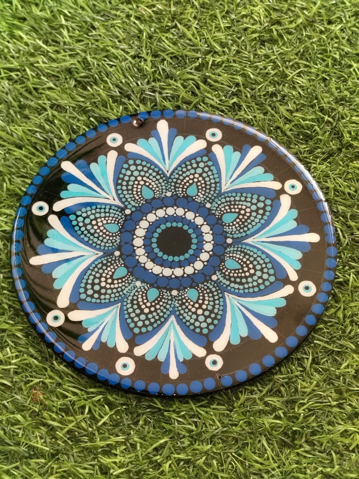 Hand-Painted Mandala Fridge Magnets (set of 2)