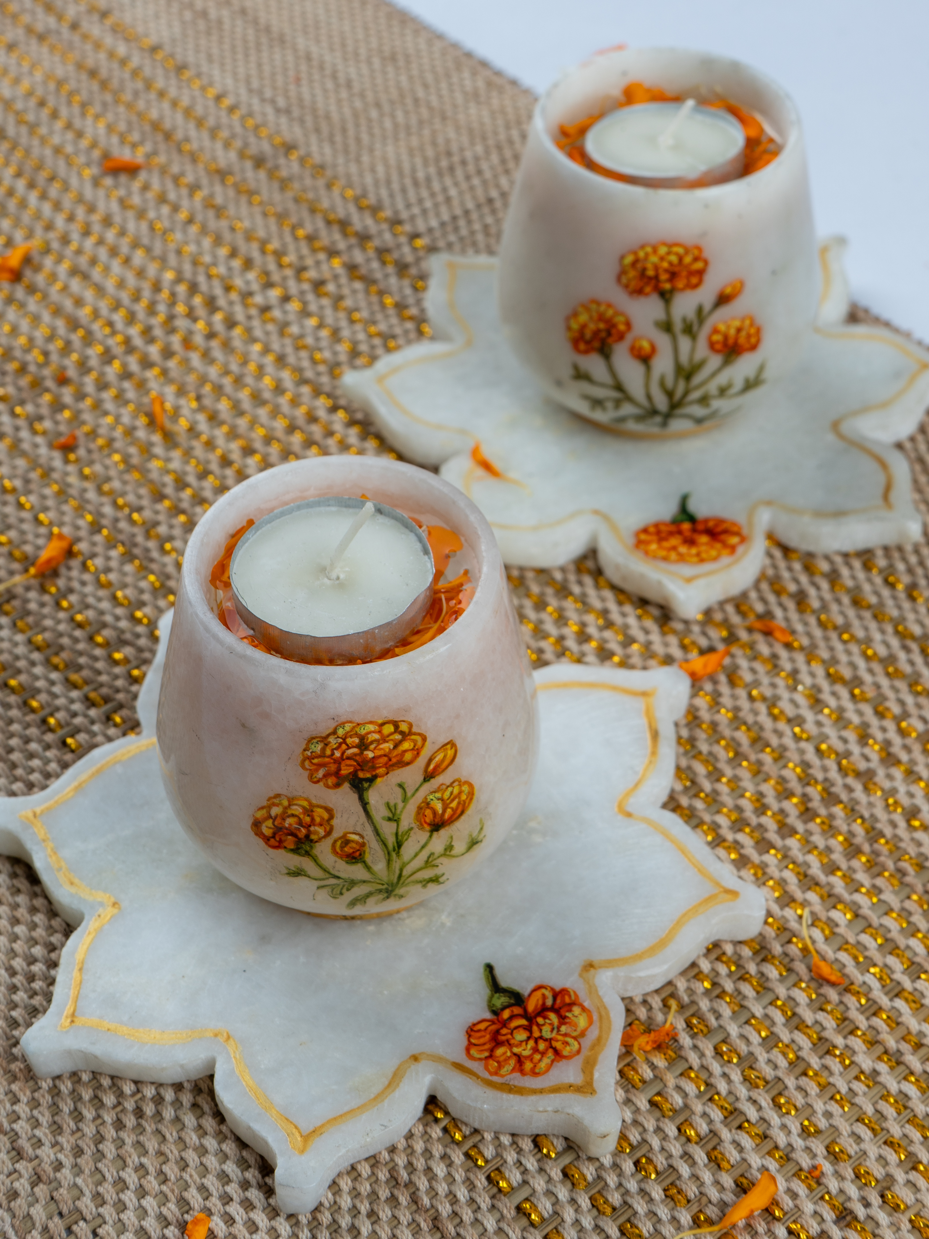 Kesariya Flower Coaster- Minimal 