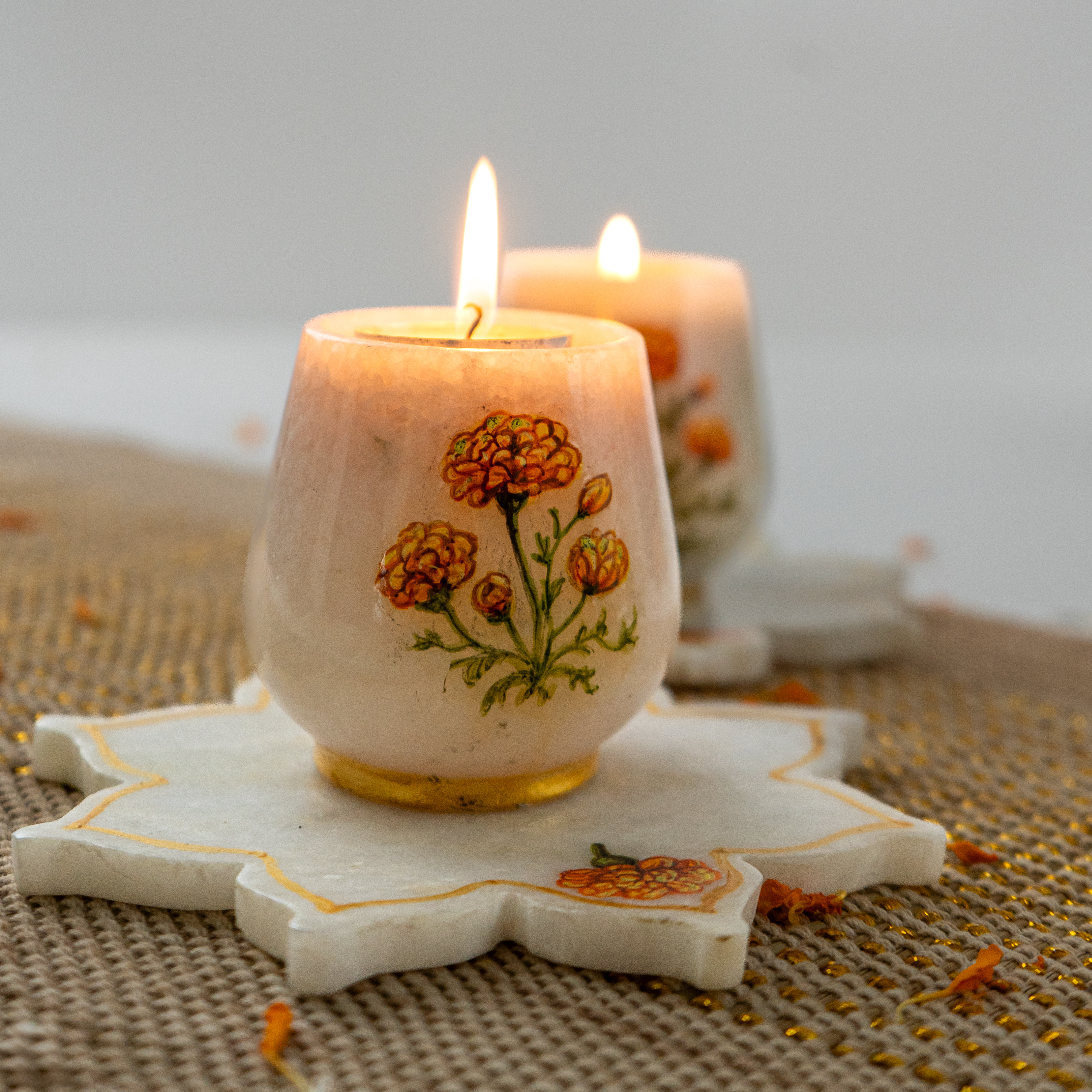 Kesariya Rounded Candle Holders
