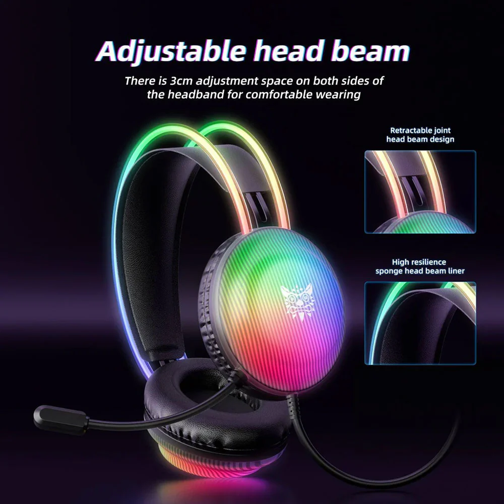 ONIKUMA X29 Gaming Headset  Wired PC Headphones with Microphone RGB Lighting