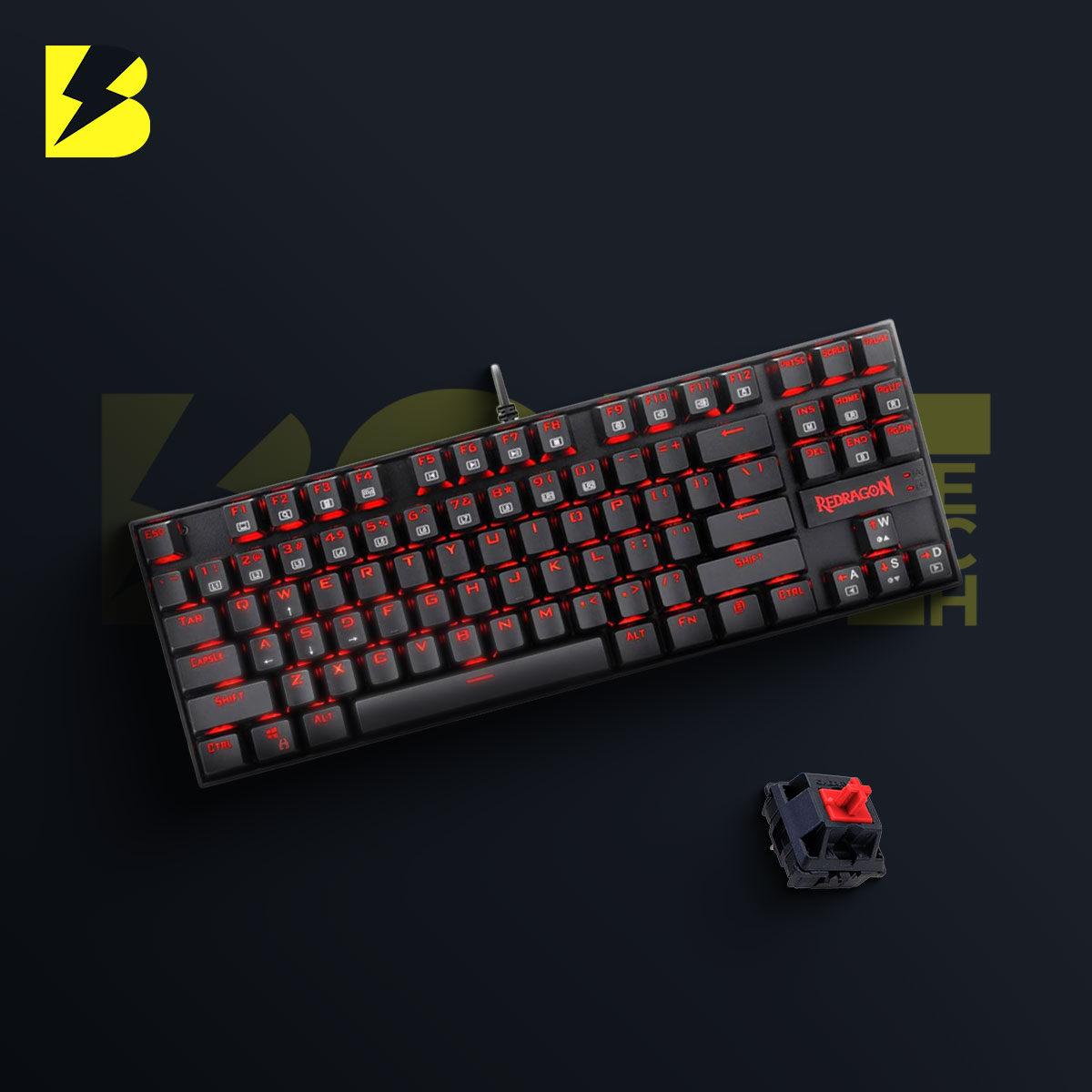 Redragon K552 KUMARA Mechanical Gaming Keyboard LED RED Backlit Wired Keyboard with Red Switches