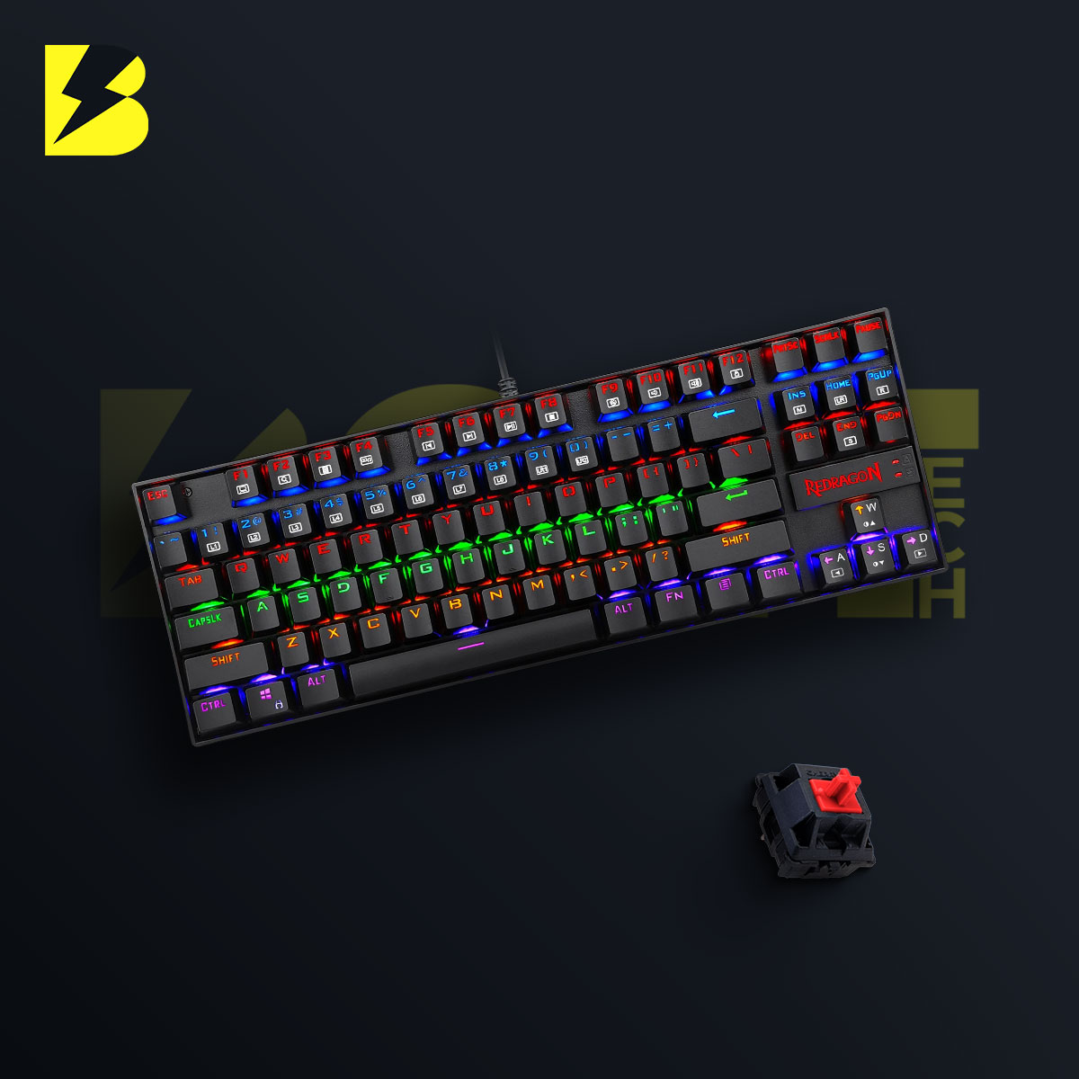 Redragon K552 KUMARA Red Switch Rainbow Mechanical Gaming Keyboard