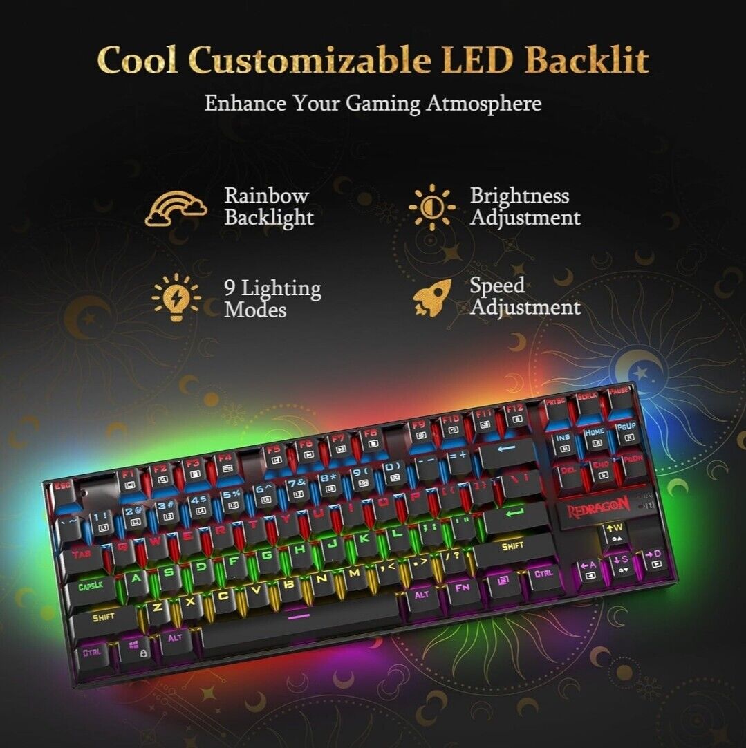Redragon K552 KUMARA Blue Switch Rainbow Mechanical Gaming Keyboard