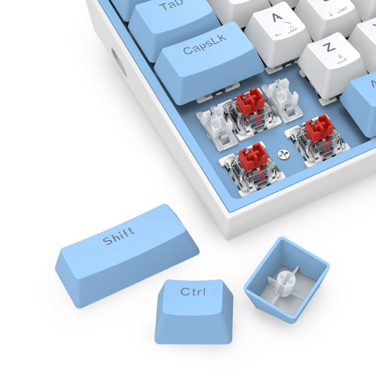 REDRAGON K617 Fizz RGB 60 Gaming Mechanical Keyboard Red Switches CYANWHITE