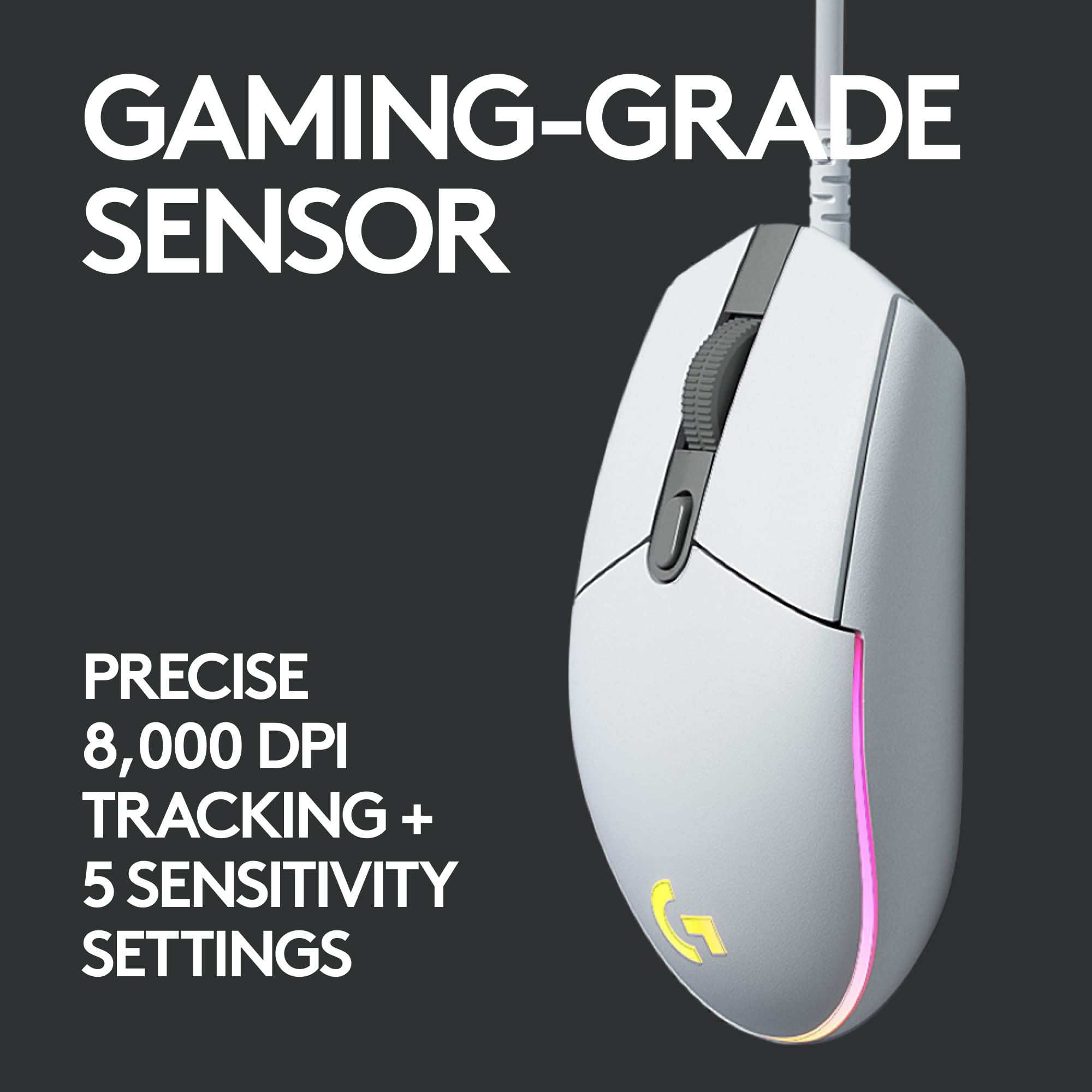 Logitech-G102-LIGHTSYNC-Gaming-Mouse-features-8000-dpi (White)