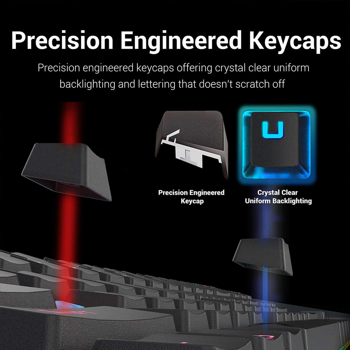 Redragon K552 KUMARA Mechanical Gaming Keyboard LED RED Backlit Wired Keyboard with Red Switches