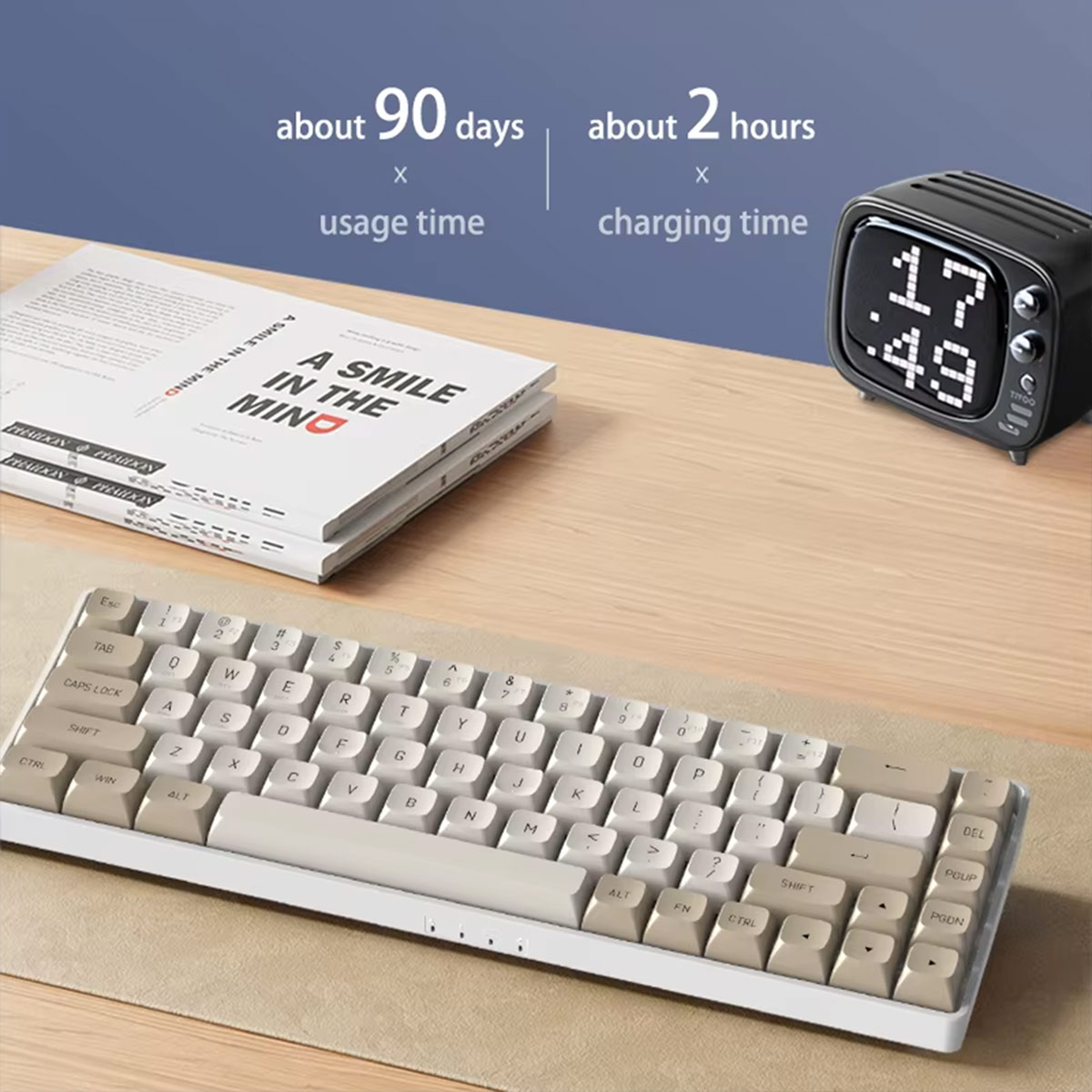 AIGO A68 3 Mode Wireless Bluetooth Wired Gaming Mechancial Keyboard Yellow Switch Hot Swappable 