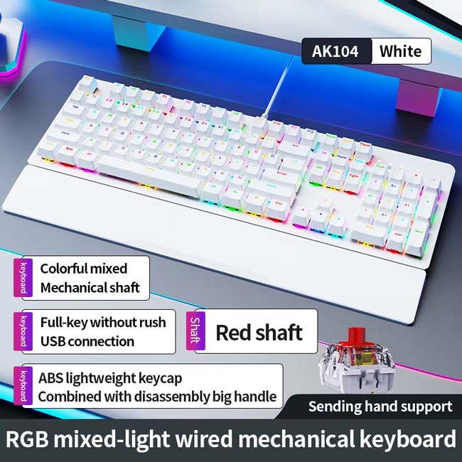 AK104 RGB Mechanical Keyboard (WHITE)
