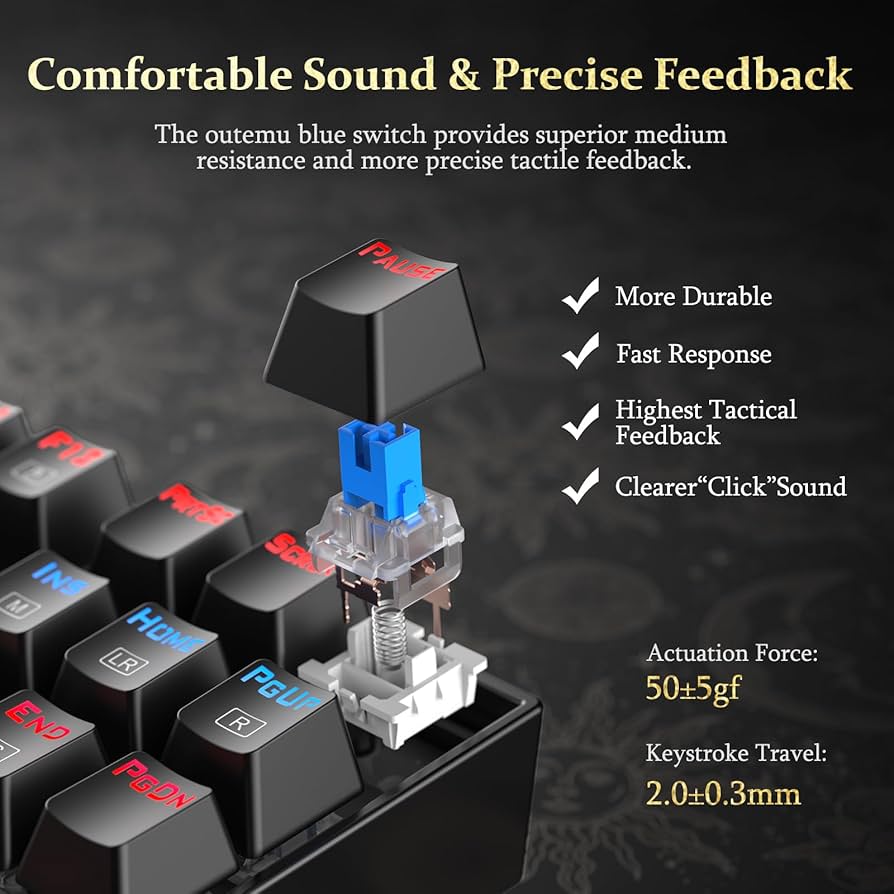 Redragon K552 KUMARA Blue Switch Rainbow Mechanical Gaming Keyboard