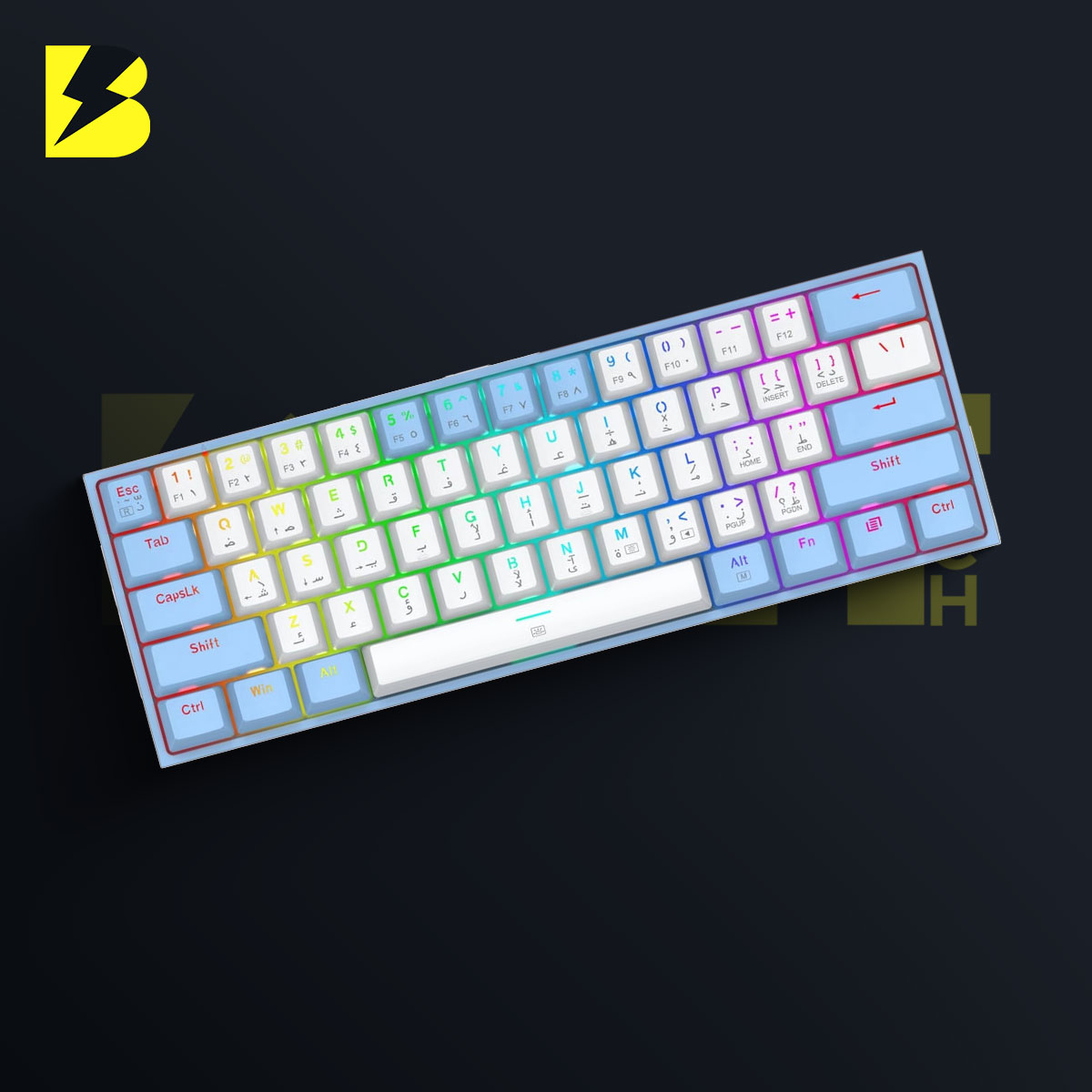 REDRAGON K617 Fizz RGB 60 Gaming Mechanical Keyboard Red Switches CYANWHITE