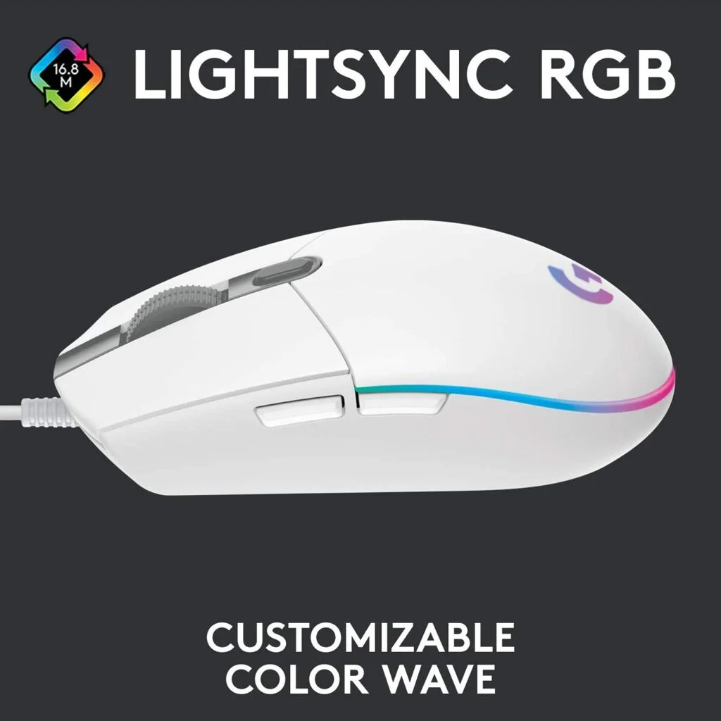 Logitech-G102-LIGHTSYNC-Gaming-Mouse-features-8000-dpi (White)