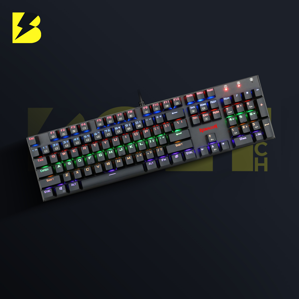 Redragon K565R RUDRA Gaming Mechanical Keyboard BLUE Switch Rainbow LED Lighting