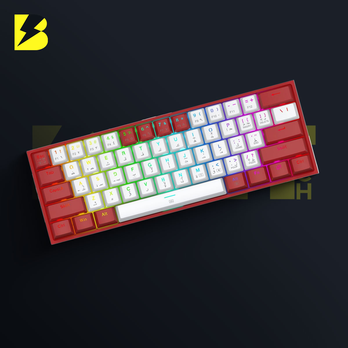 REDRAGON K617 Fizz RGB 60 Gaming Mechanical Keyboard Red Switches REDWHITE