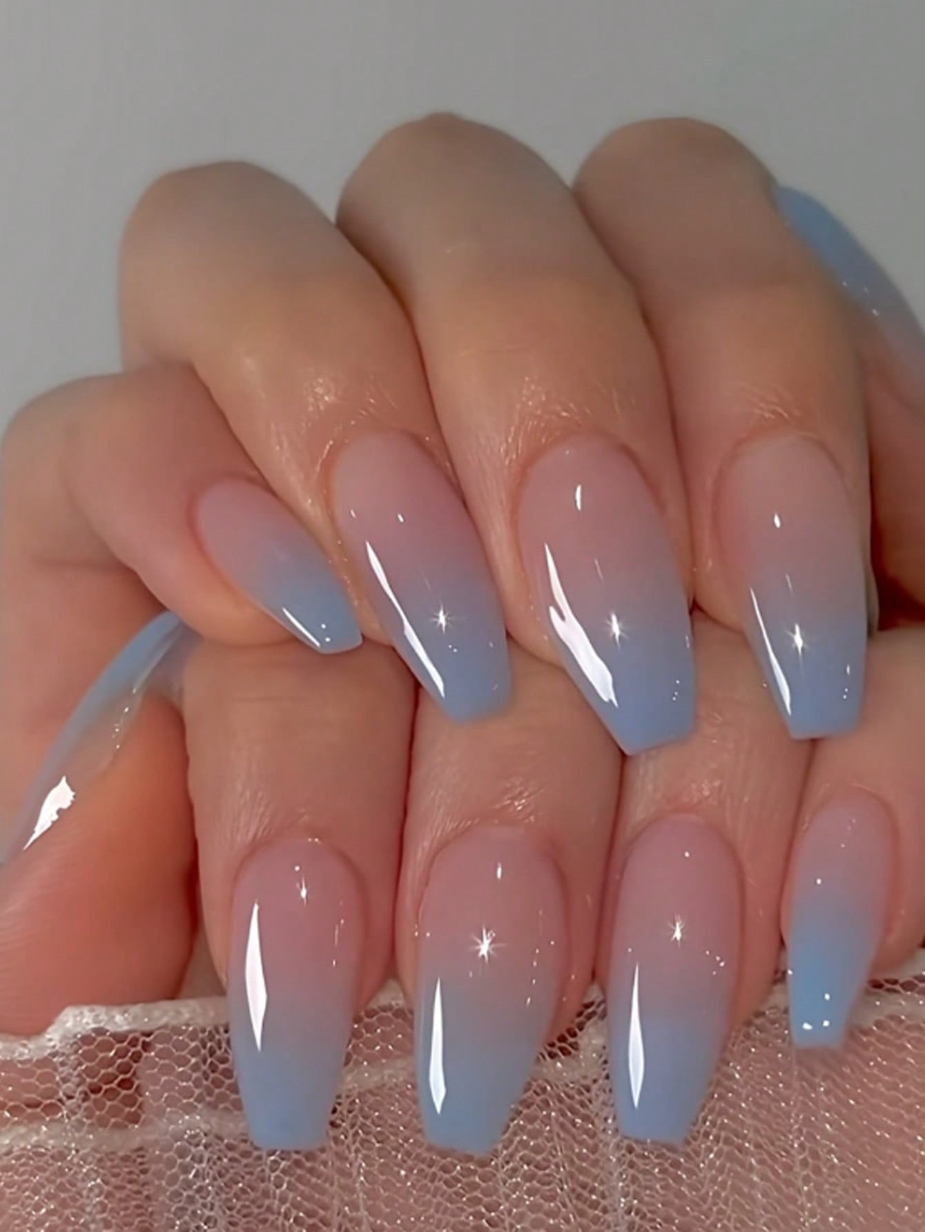 Blue Ombre Acrylic Nails