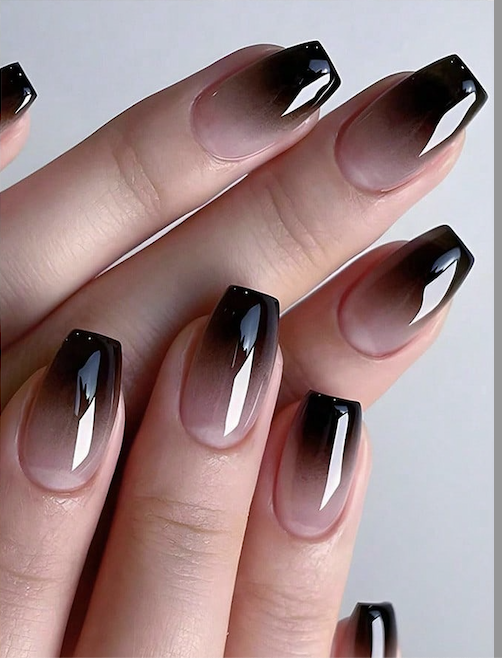 24 pcs Black Ombre Press-On Nails