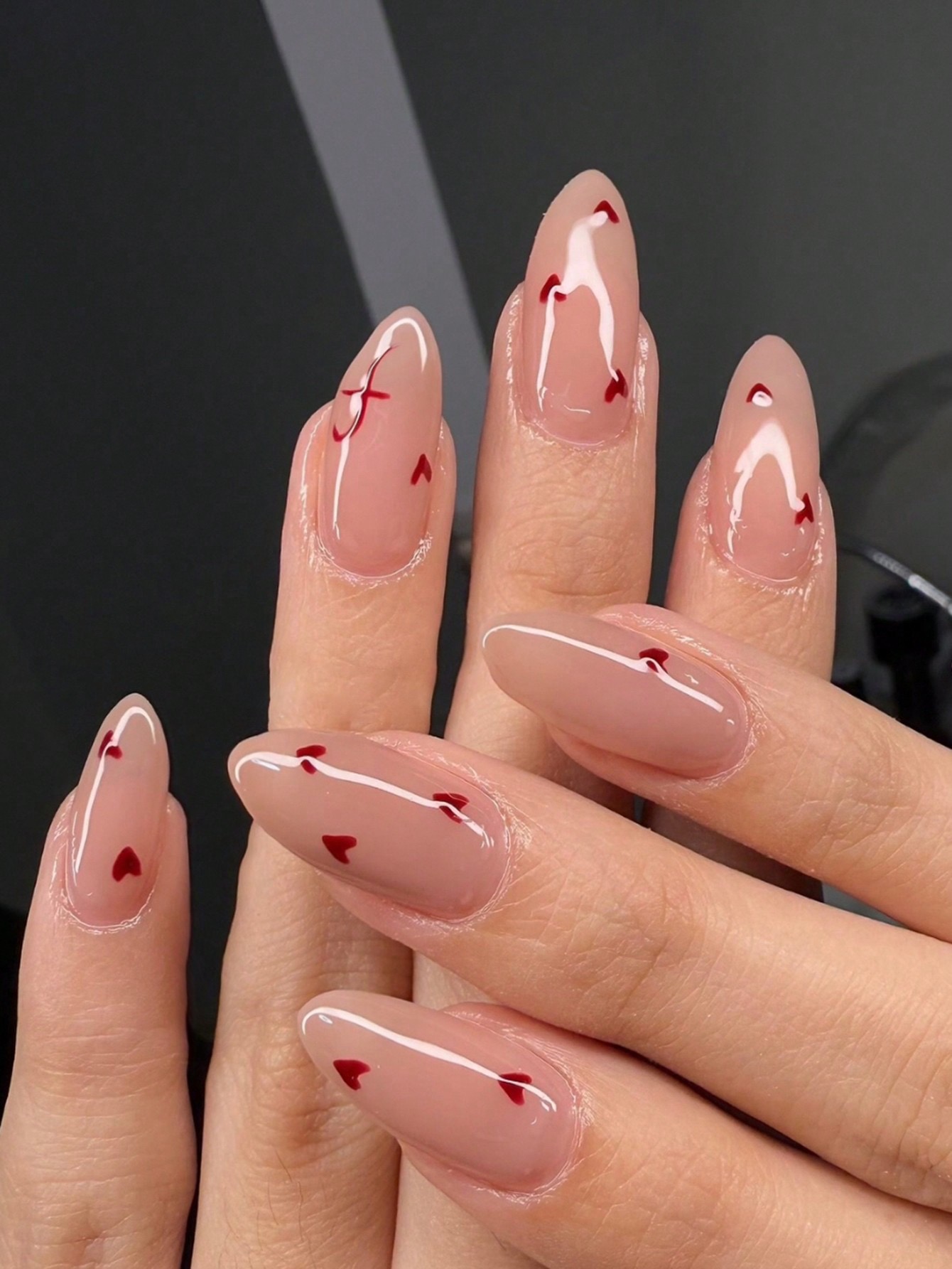 24 pcs Red Heart Nail Art