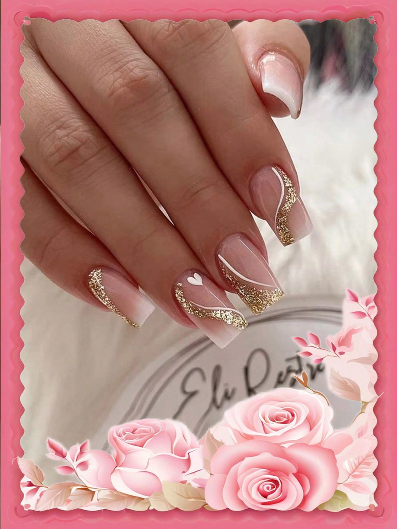 24 Elegant Gold Glitter Manicure