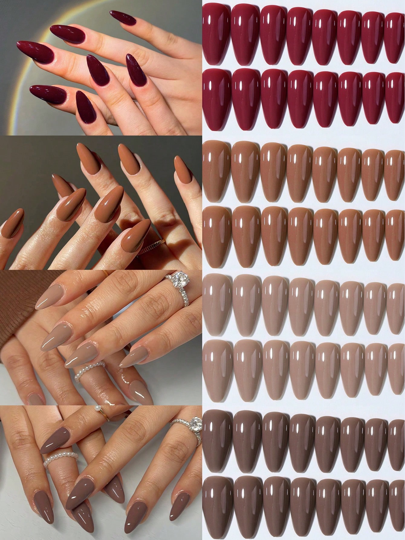 96 pcs Stiletto Press-On Nails Set