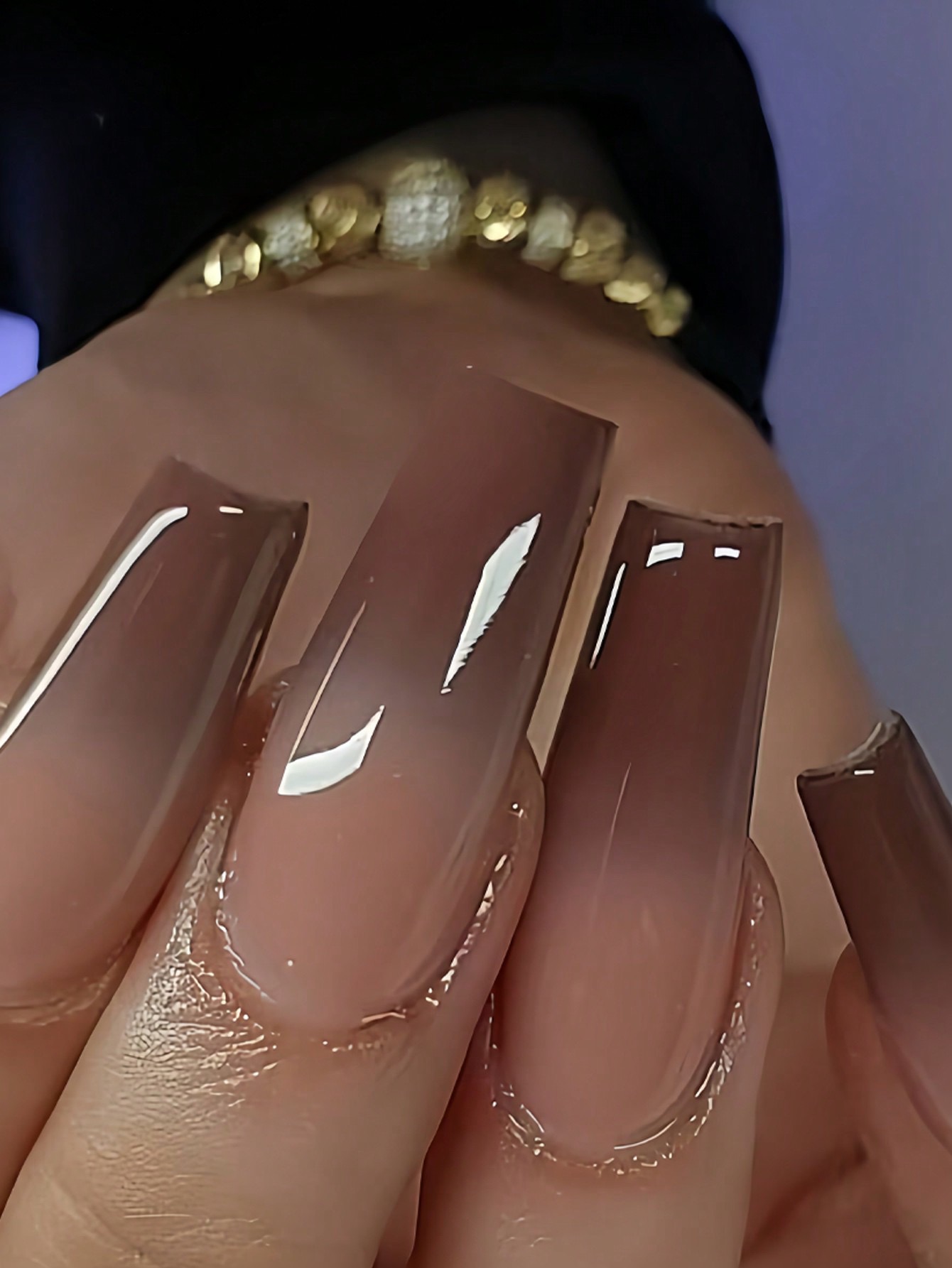 24 pcs Ombre Coffin Acrylic Nails