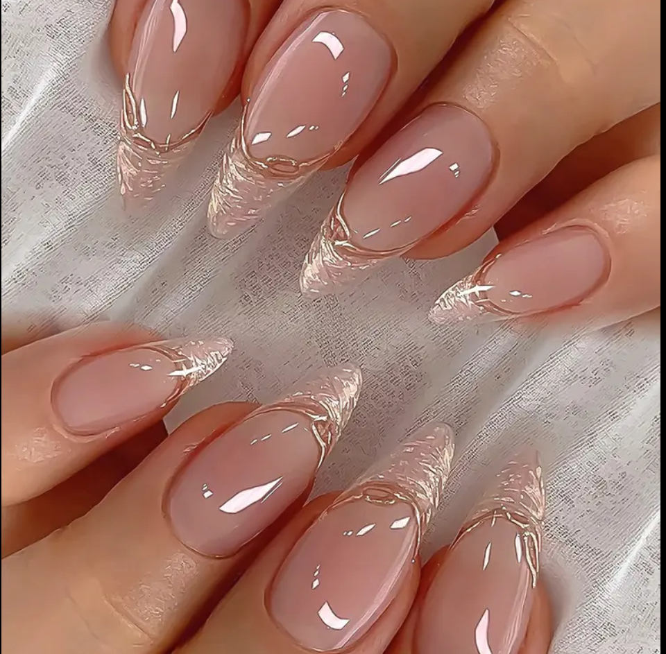 24 pcs Elegant Nude French Manicure