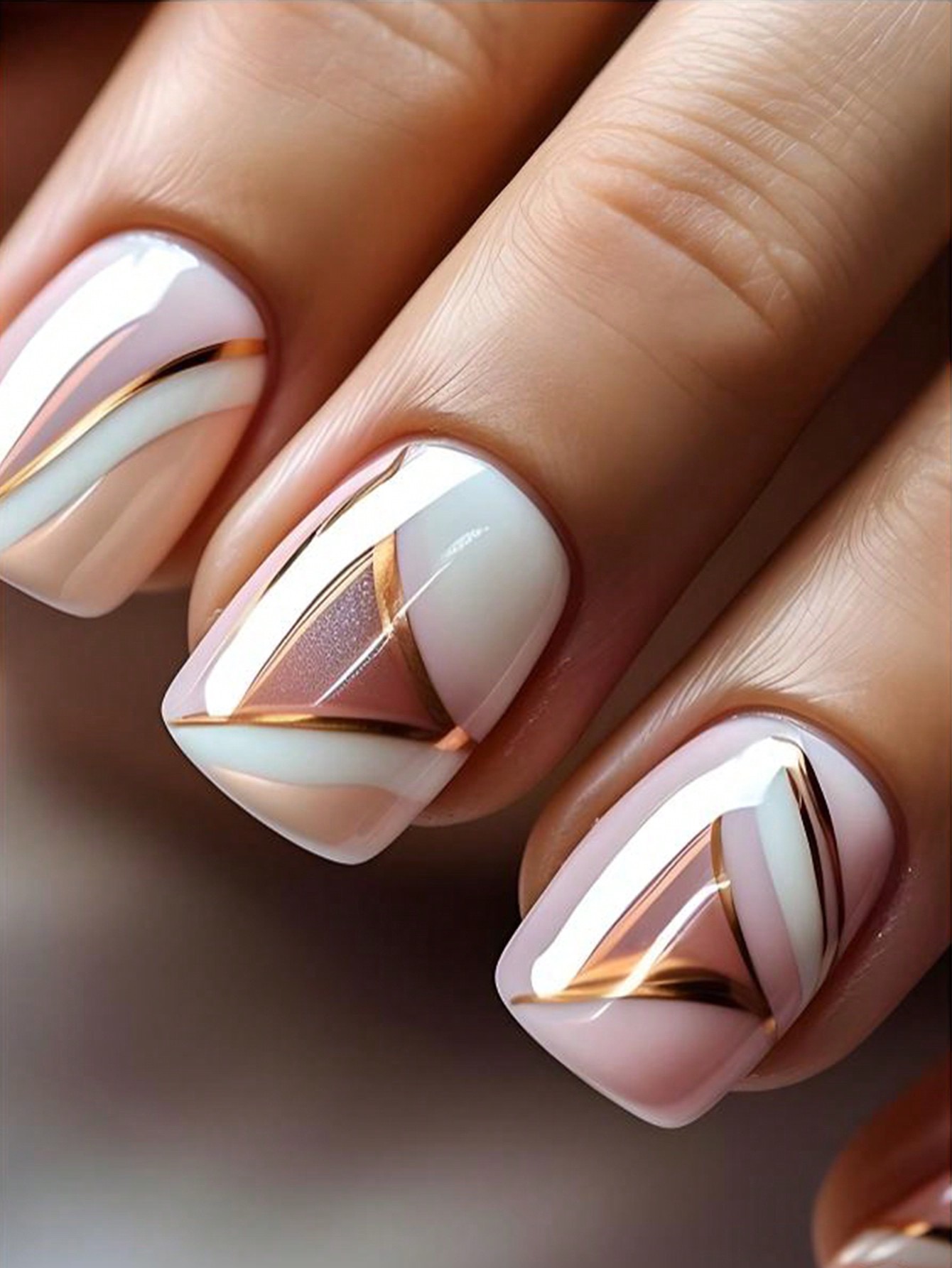 24 Geometric Nail Art Design