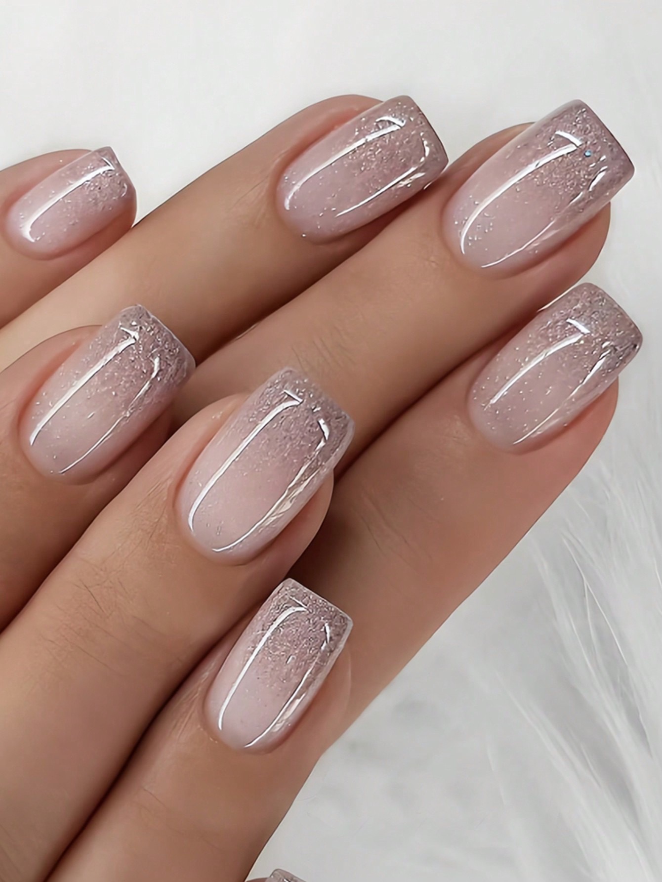 24 pcs Elegant Glitter Ombre Press-On Nails