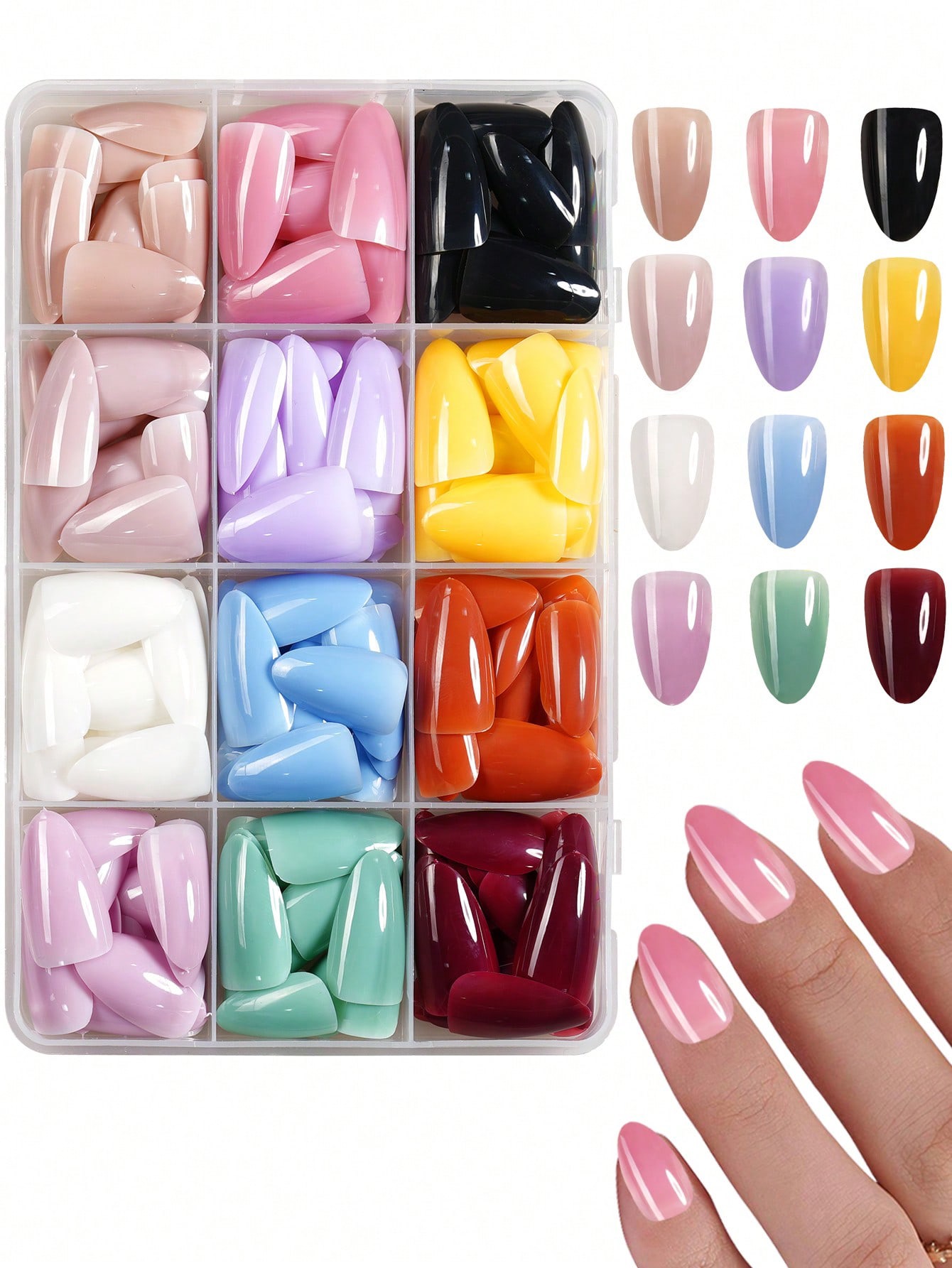 288 pcs Multicolor False Nail Set